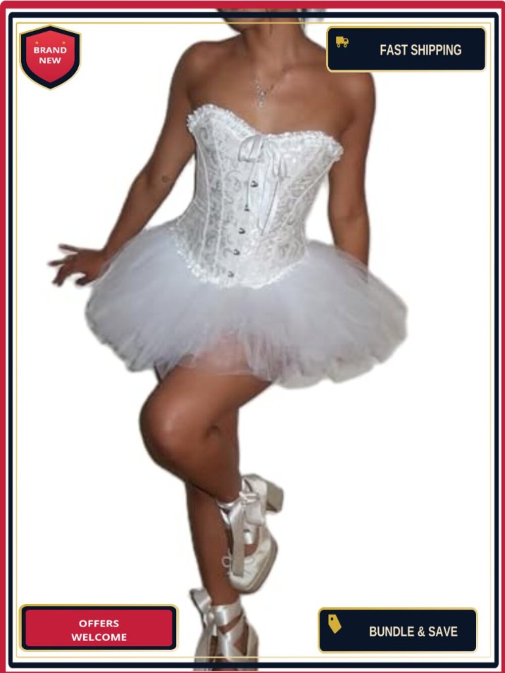 Women's Halloween Swan Cosplay Skirt Set Tulle
